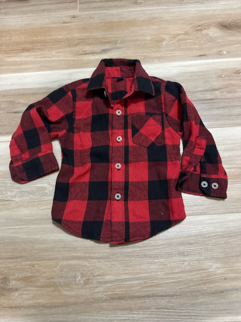 Baby buffalo check flannel button down shirt